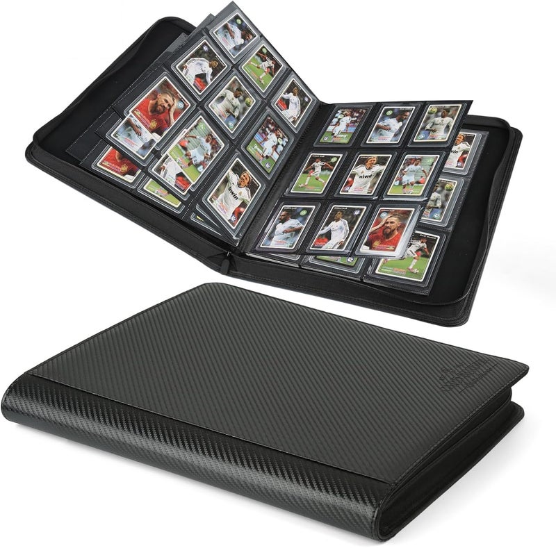 CARDBINDER Toploader Binder,Toploader Hard Cases, 9-Pocket Pages Sleeves Hold up 288 Cards.Toploader Card Binder with Sleeves for “3×4” rigid，Card Holder(black) - Image 1